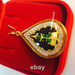 Emerald Buddha Amulet Pendant 18K Gold-Plated Waterproof Case Sacred Thai Luck 2