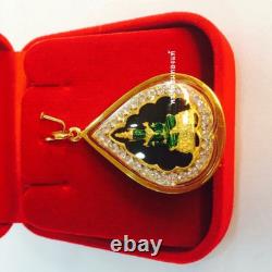 Emerald Buddha Amulet Pendant 18K Gold-Plated Waterproof Case Sacred Thai Luck 2