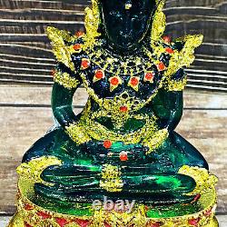 Emerald Buddha Statue Green Gold Summer Armor 27cm Watbangpha Thai Amulet #17248