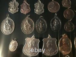 Estate Lot of Old Amulets Thai Buddha Medals Buddhist Temple Monk