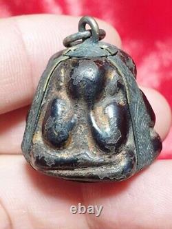 Extremely Very Rare Phra Pit Ta (Pitta) 3 faces Thai Amulet Prosperity Buddha