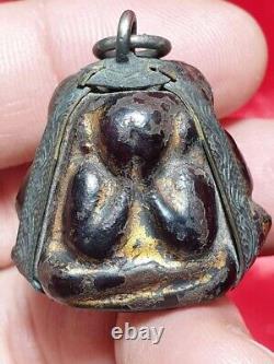 Extremely Very Rare Phra Pit Ta (Pitta) 3 faces Thai Amulet Prosperity Buddha