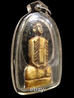 FINE! Ancient Nga Chang Kae Carving Buddha LP Derm Figure Thai Amulet
