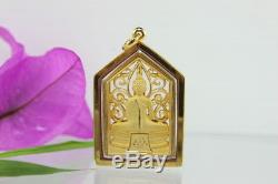 Famous Solid 18K 75% Pure Gold Framed Thai Buddha Sothorn Amulet Pendant