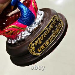 Fine Art Pidta Buddha Closed Eye Kb Ariyachat Peacock Love Pink Thai Amulet 9100