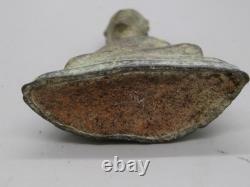 Fine Old Antique Thai Bronze Phra Chai Sitting Buddha Statue Amulet Thailand