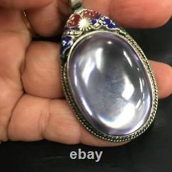 Gems Naga Eye Crystal Real Thai Amulet Lucky Powerful Buddha Holy Pendent Purple