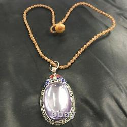 Gems Naga Eye Crystal Real Thai Amulet Lucky Powerful Buddha Holy Pendent Purple