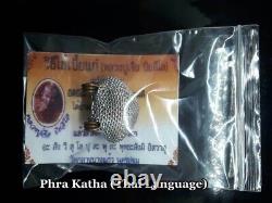 Genuine Bia-gae 3-code Cowrie Shell Silver Rope By Lp Juer Thai Buddha Amulet