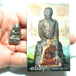 Genuine Leklai Silver Gold LP Thuad Mystery Ajan Sompron Thai Buddha Amulet