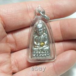 Genuine Leklai Silver Gold LP Thuad Mystery Ajan Sompron Thai Buddha Amulet