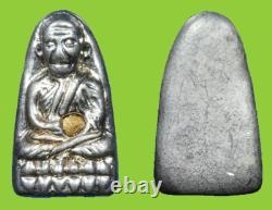 Genuine Leklai Silver Gold LP Thuad Mystery Ajan Sompron Thai Buddha Amulet