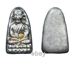 Genuine Leklai Silver Gold LP Thuad Mystery Ajan Sompron Thai Buddha Amulet