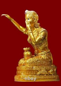 Genuine Thai Amulet Buddha Nang Kwak Nang Kuu Lucky Rich Old ExtraRare Talisman