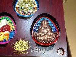 Genuine Thai Amulet Kruba Ariyachat Wat Sankaew Buddha Close Eyes Set Collection