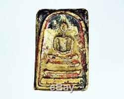 Genuine Thai Amulet Phra Somdej Wat Rakang Phim Yai And Gilded Sacred Buddha Old