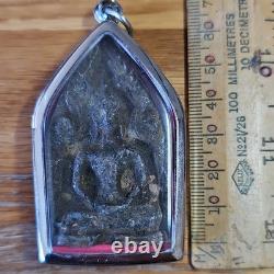 Genuine Thai Buddha Khun Phan Powerful Amulet, Set In Stainless Steel Case