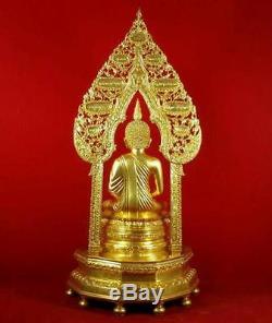 Gilt Brass Buddha Statues Magnificent Thai Amulet B. E. 2527 Wealth Temple