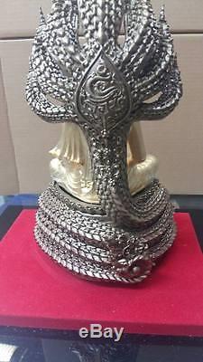 Gilt Bronze Naga Buddha Statues Princes Royal Thai Amulet Wealth Magnificent