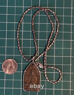 Glaze Buddha Phra Khun Paen Ayutthaya Gild Thai Amulet Pedant Sterling Silver #1