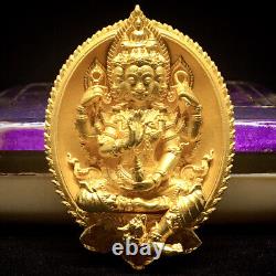 God Phra Phrom 4 Face Coin Hindu Thai Art Buddha Amulet Luck Rich Wealth Success