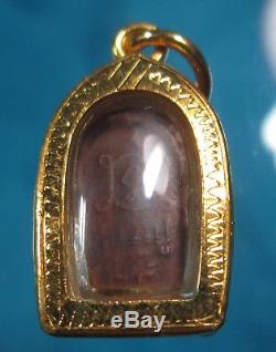 Gold 18K Pra Luang Pu toh Wat Pradu Chimphli Thai Amulet Temple Medallion Buddha