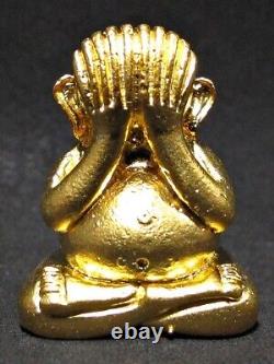 Gold Buddha'Phra Pidta Ara Yu Yuen' LP Kee Figure Thai Amulet