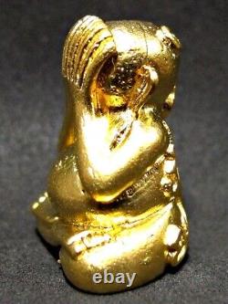 Gold Buddha'Phra Pidta Ara Yu Yuen' LP Kee Figure Thai Amulet