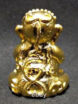 Gold Buddha'Phra Pidta Ara Yu Yuen' LP Kee Figure Thai Amulet