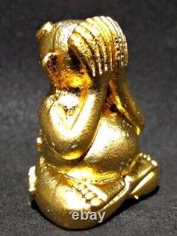 Gold Buddha'Phra Pidta Ara Yu Yuen' LP Kee Figure Thai Amulet