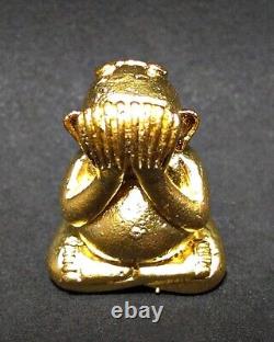 Gold Buddha'Phra Pidta Ara Yu Yuen' LP Kee Figure Thai Amulet