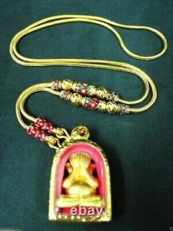 Gold Buddha'Phra Pidta Ara Yu Yuen' LP Kee Figure Thai Amulet