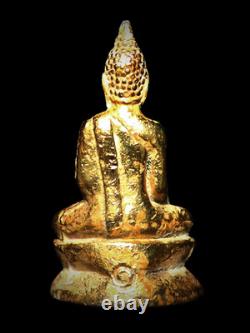 Gold Phra Kring Fai Dab 1973 Buddha Amulet LP Thob Wat Chon Dan
