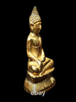Gold Phra Kring Fai Dab 1973 Buddha Amulet LP Thob Wat Chon Dan