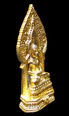 Gold Phra Nirantrai Buddha Wat Niwet Thammaprawat BE2553 Thai Amulet