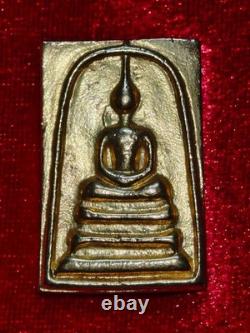 Gold-Plated Thai Amulet Buddha Somdej Benjapakee with Phra Rod & Garuda Rare