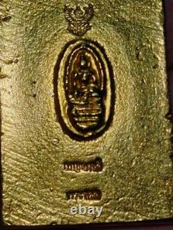 Gold-Plated Thai Amulet Buddha Somdej Benjapakee with Phra Rod & Garuda Rare