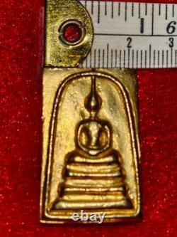 Gold-Plated Thai Amulet Buddha Somdej Benjapakee with Phra Rod & Garuda Rare