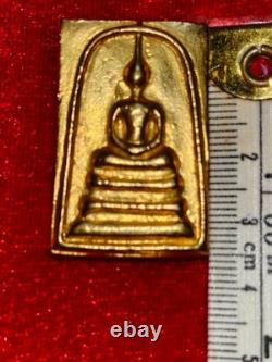 Gold-Plated Thai Amulet Buddha Somdej Benjapakee with Phra Rod & Garuda Rare