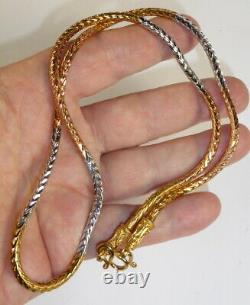 Gold plated foxtail chain necklace for 1 Thai Buddha amulet pendant 24 inches