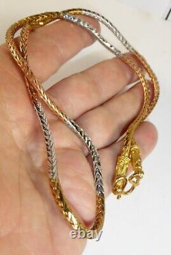 Gold plated foxtail chain necklace for 1 Thai Buddha amulet pendant 24 inches