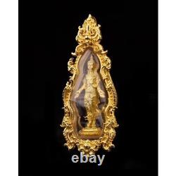 Golden Lord Buddha Descended from Tavatimsa Heaven Thai Amulet Pendant