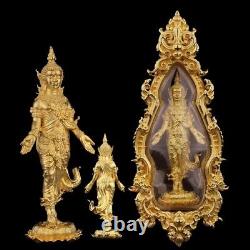 Golden Lord Buddha Descended from Tavatimsa Heaven Thai Amulet Pendant