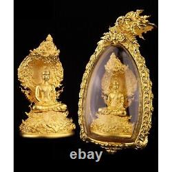 Golden Naka Covering Buddha Gold Color Phra Wimuttisuk Tewanakarach Thai Amulet