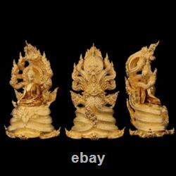 Golden Phra Naga Prok Buddha Amulet Holy Amulet Thai Buddhist Talisman Pendant