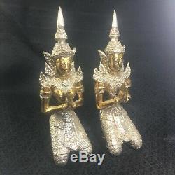 Guardian Angel Statue Figurine Thai Buddha Amulet Lucky Charm 9 Fengshui 2pcs