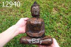 HUGE LP Somphon Natural LEKLAI Carved Bucha Buddha Anti Magic Thai Amulet Statue