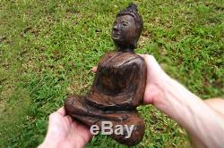 HUGE LP Somphon Natural LEKLAI Carved Bucha Buddha Anti Magic Thai Amulet Statue