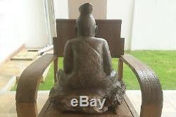 HUGE Powerful Ruesri Hermit Solid LEKLAI Carved Buddha Thai Amulet #aa1963a