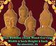 Handmade! Thai Amulet Buddha Statue Golden Teak Wood Carving Old Antique